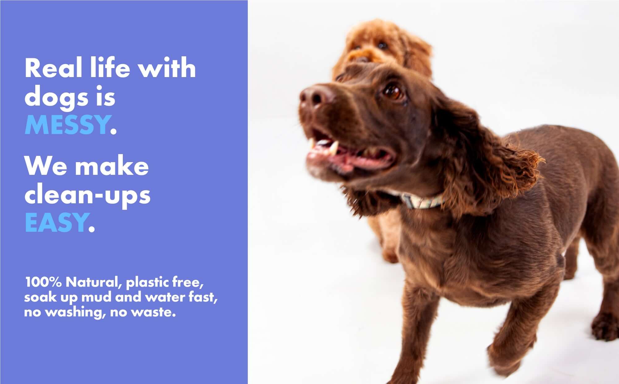 Natural Eco Dog Towels plastic free making clean ups easy