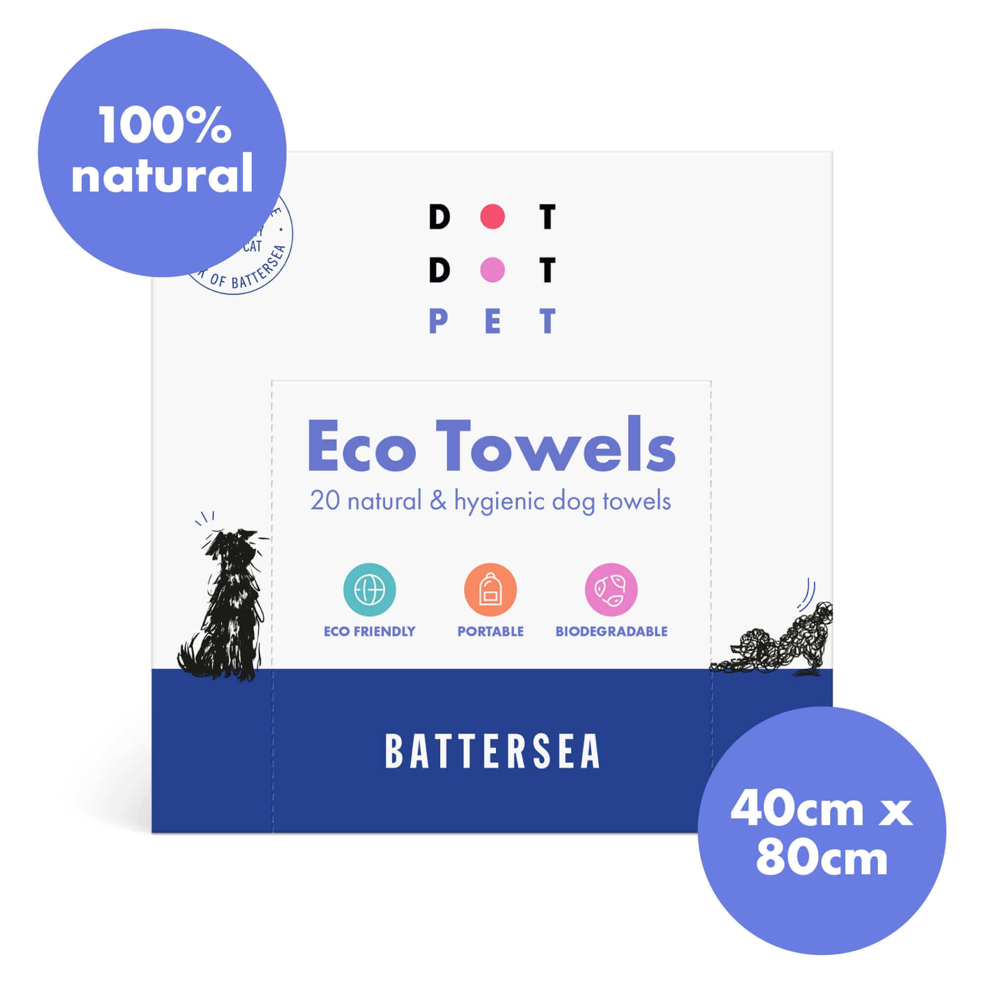 20 large Eco Dog Towels in a box