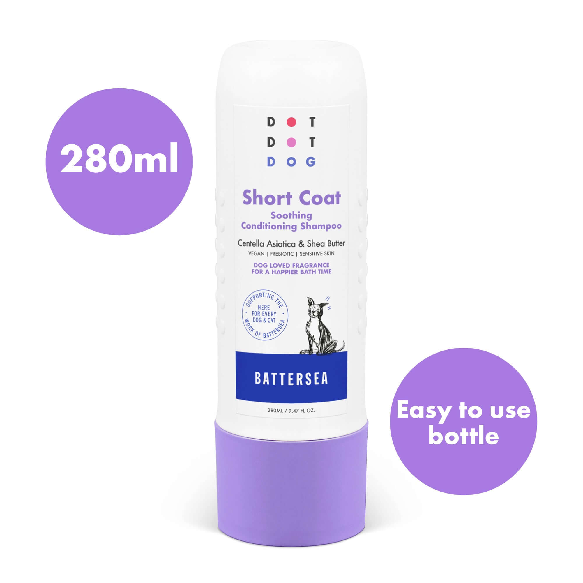 280ml Dog Shampoo bottle with easy to use no mess application