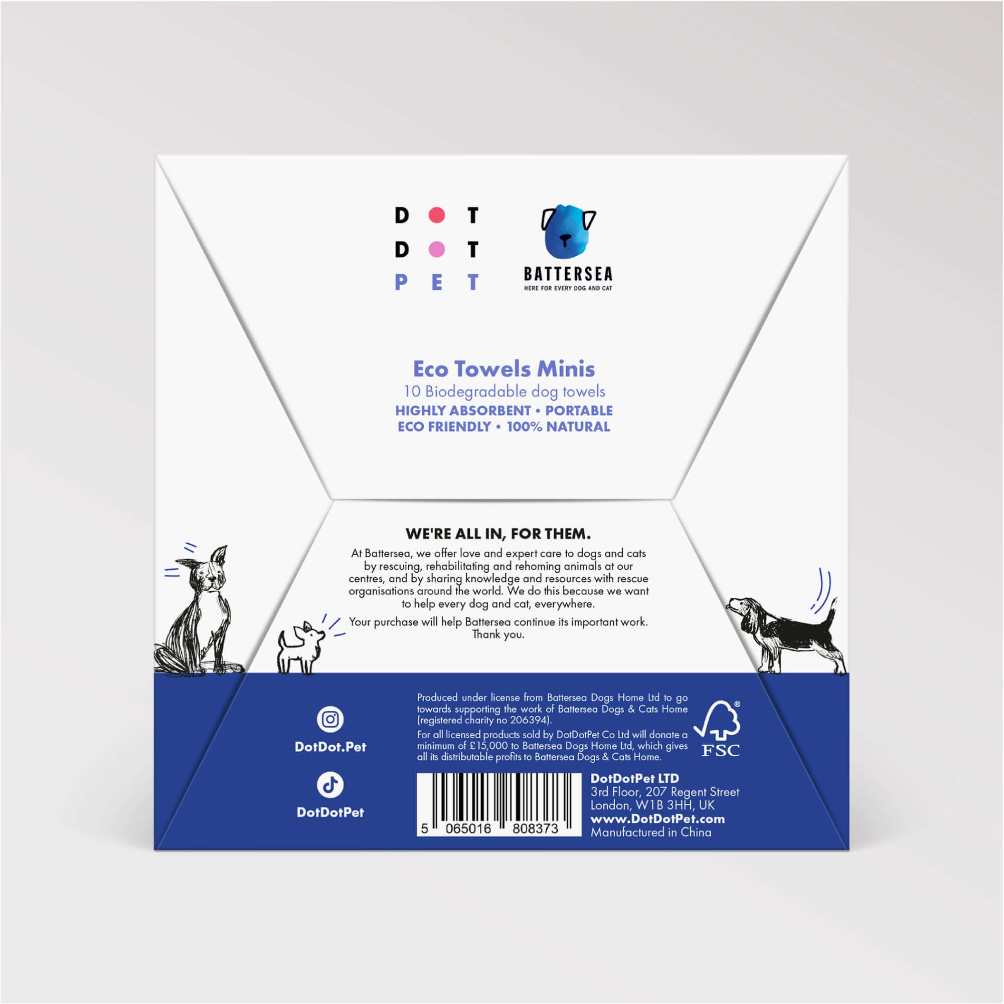 Eco Dog Towels Mini Natural Biodegradable