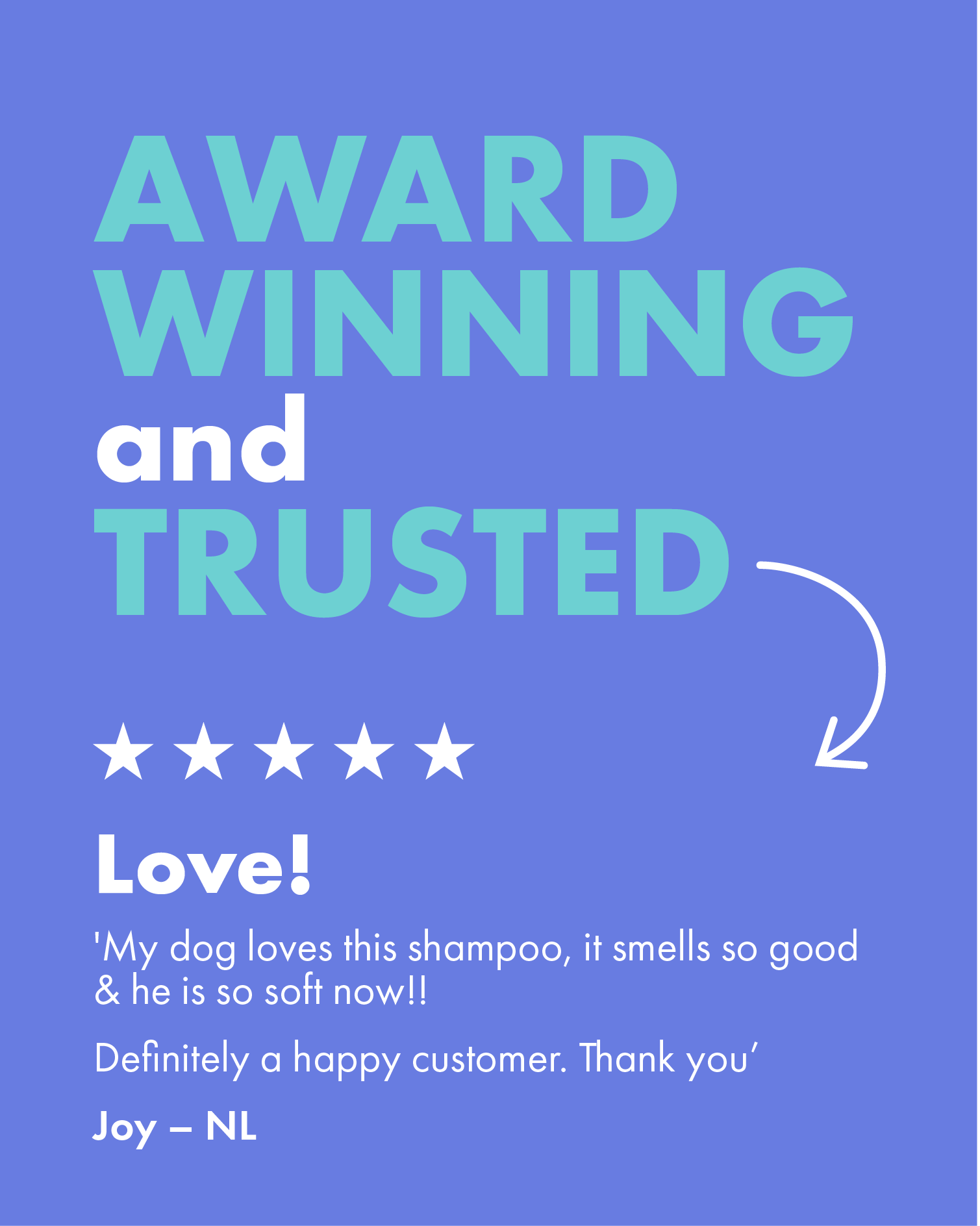 Award winning and 5 star rated dog shampoo