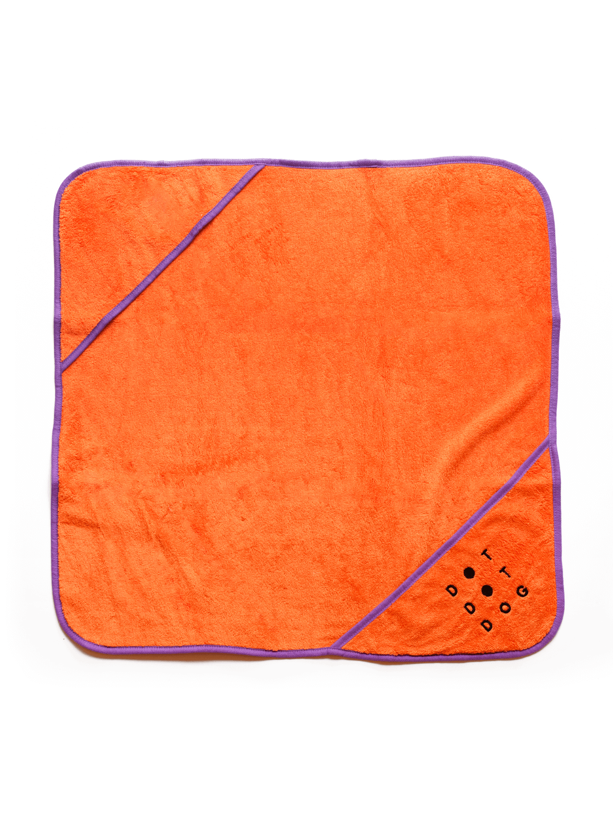Full image of dog bamboo bath towel opened up showing drying pockets