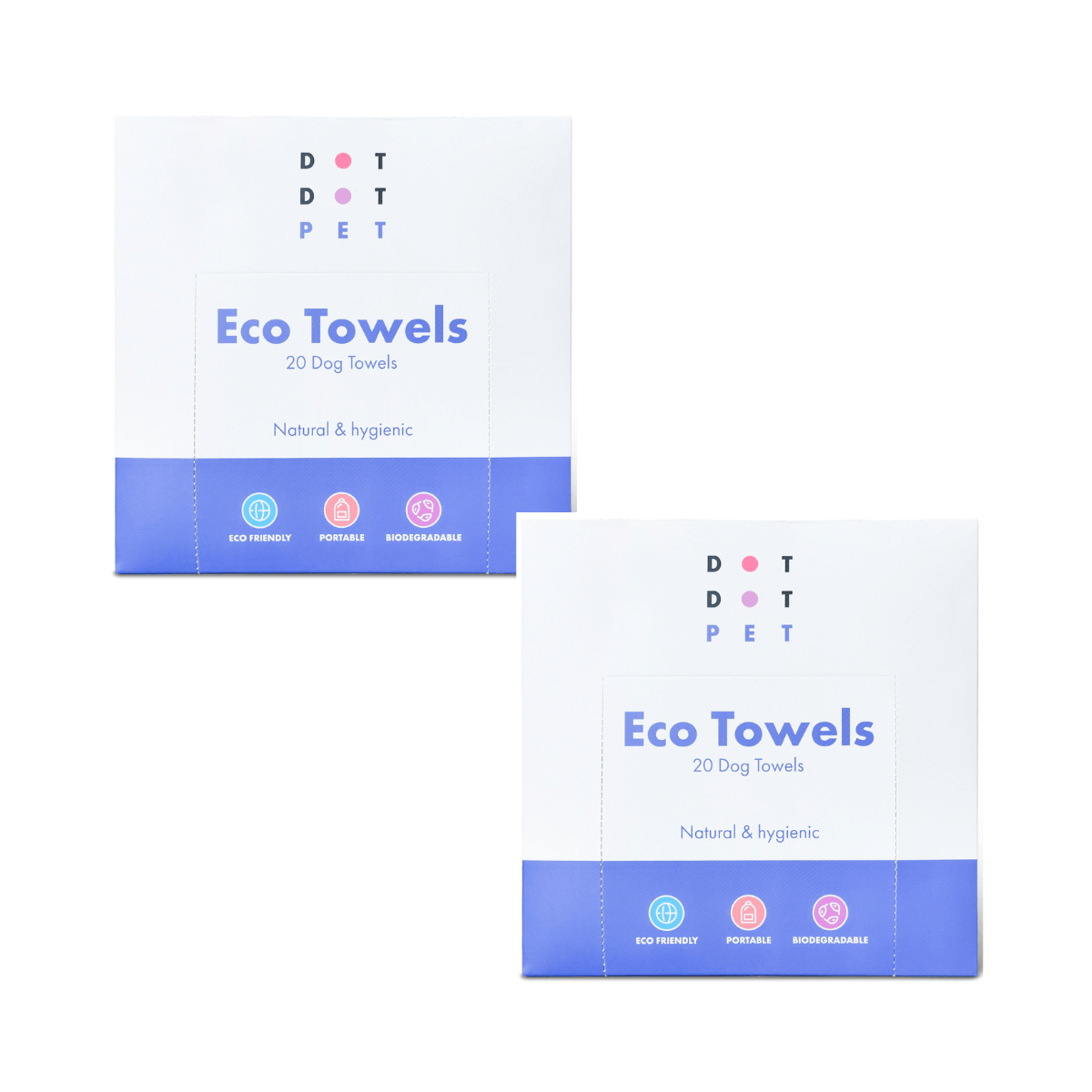 Eco Dog Towels from DotDotPet twin pack 40 towels