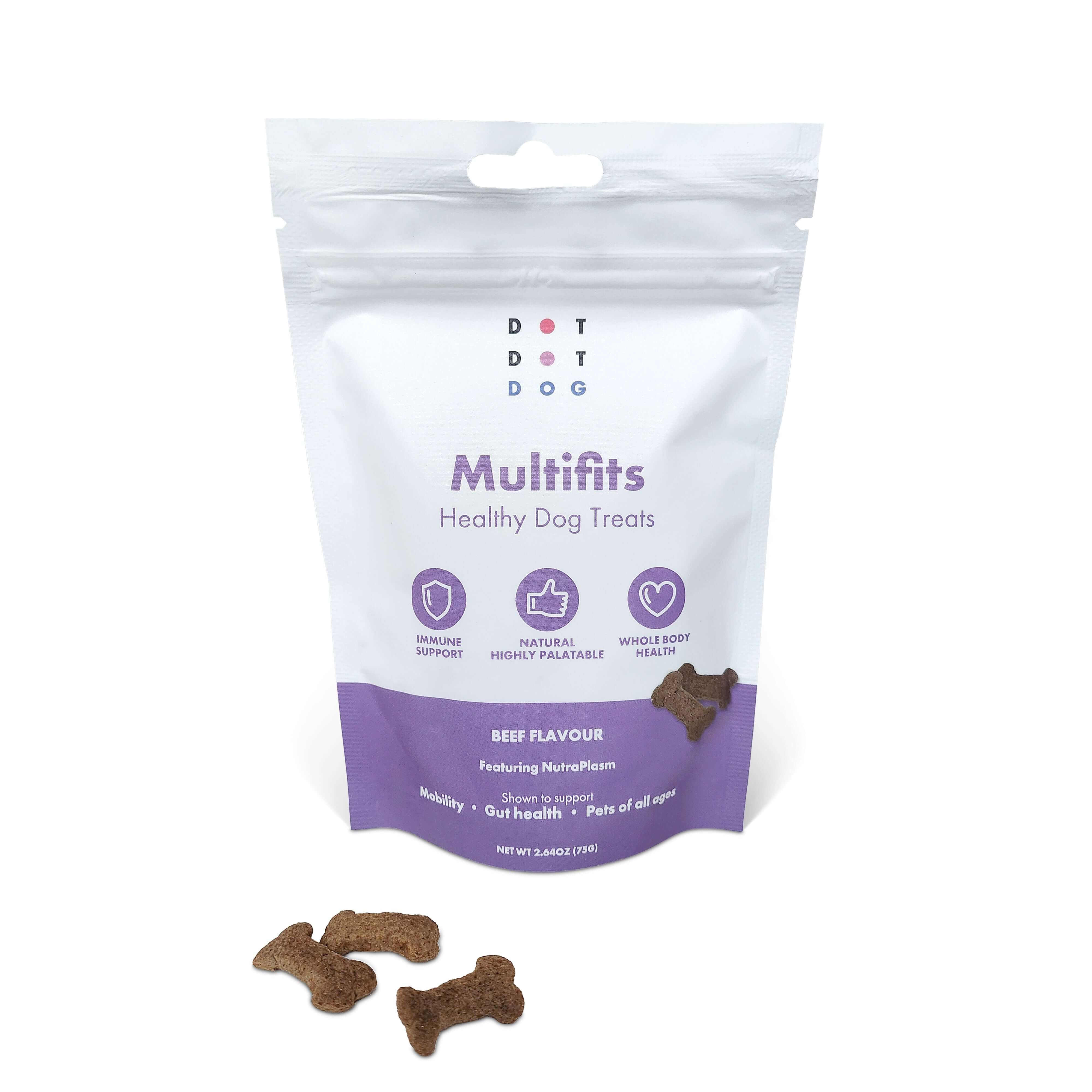 Image showing the crunchy dog supplements outside of the pouch