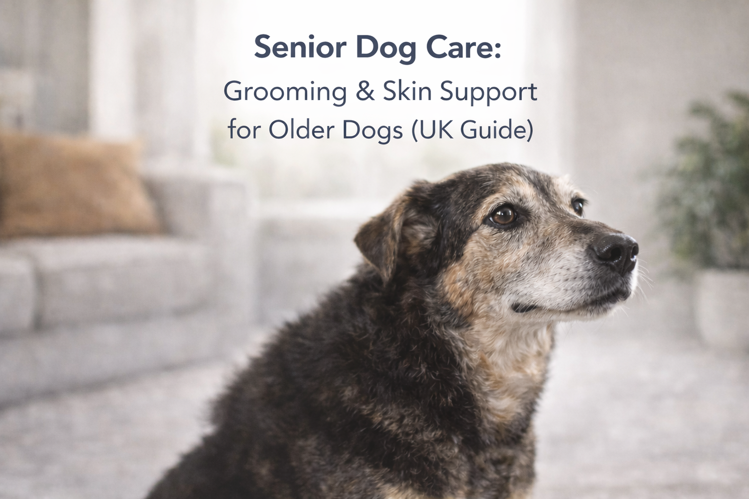 Senior dog care grooming and skin support