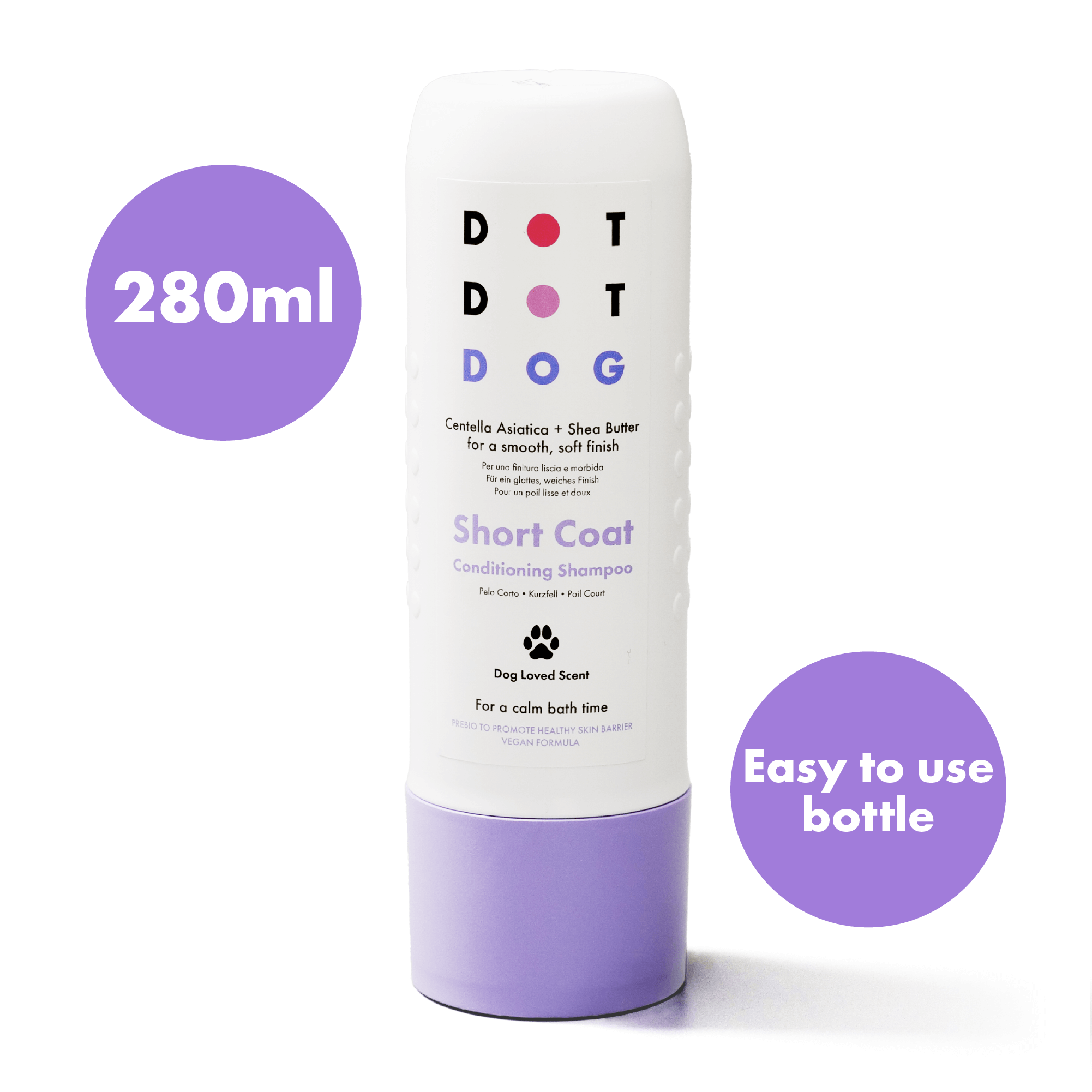 Short Coat Conditioning shampoo with oatmeal 280ml easy to use bottle