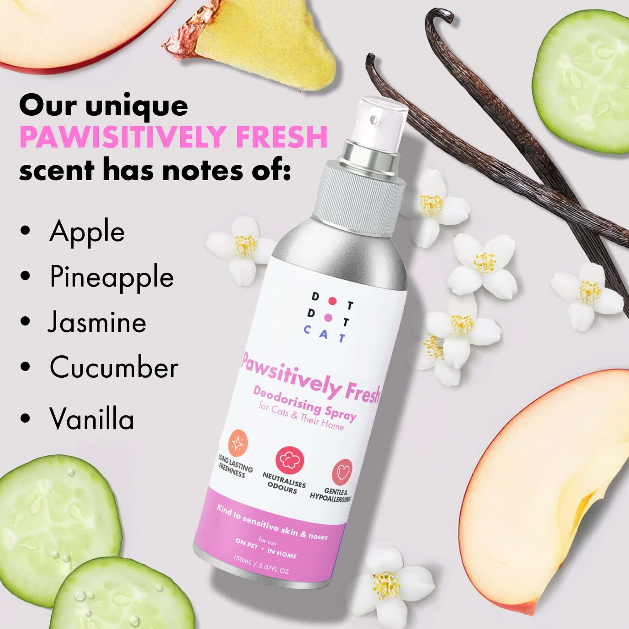 What the spray smells like - apple, vanilla, cucumber