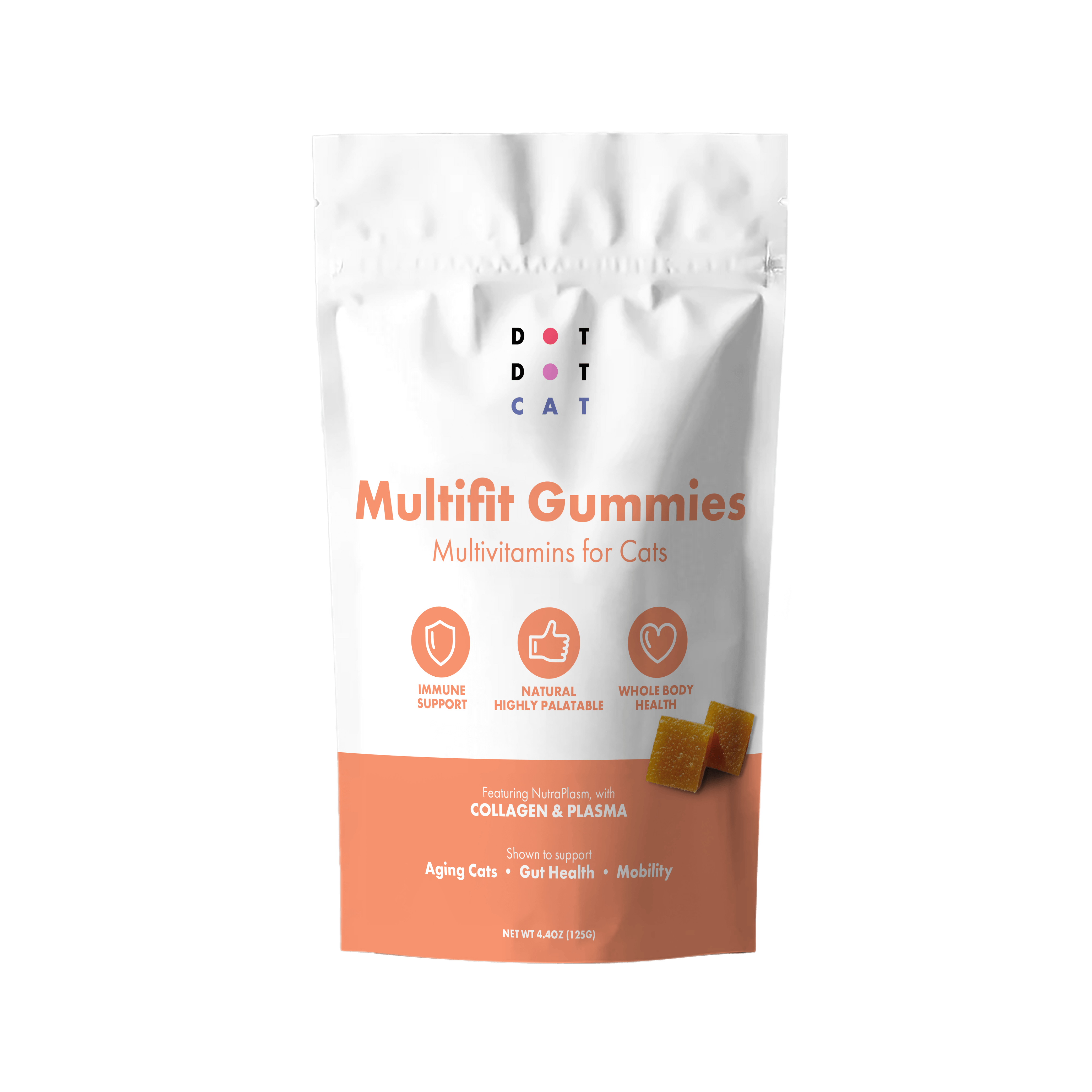 DotDotPet Cat Multifit Plasma Supplements in Gummy format. Boost immunity, anti-inflammatory, prebiotic effects