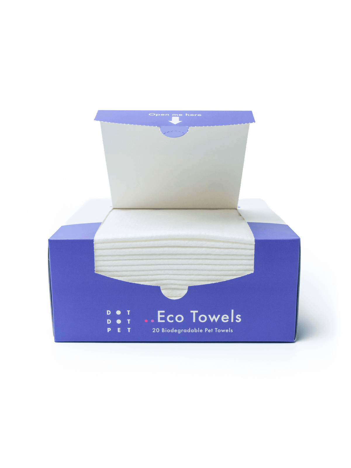 Dog Eco Towels box open showing 20 towels inside
