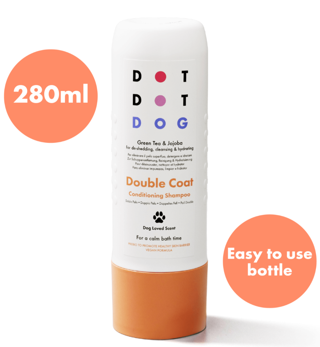 Deshedding Double Coat shampoo with oatmeal 280ml easy to use bottle