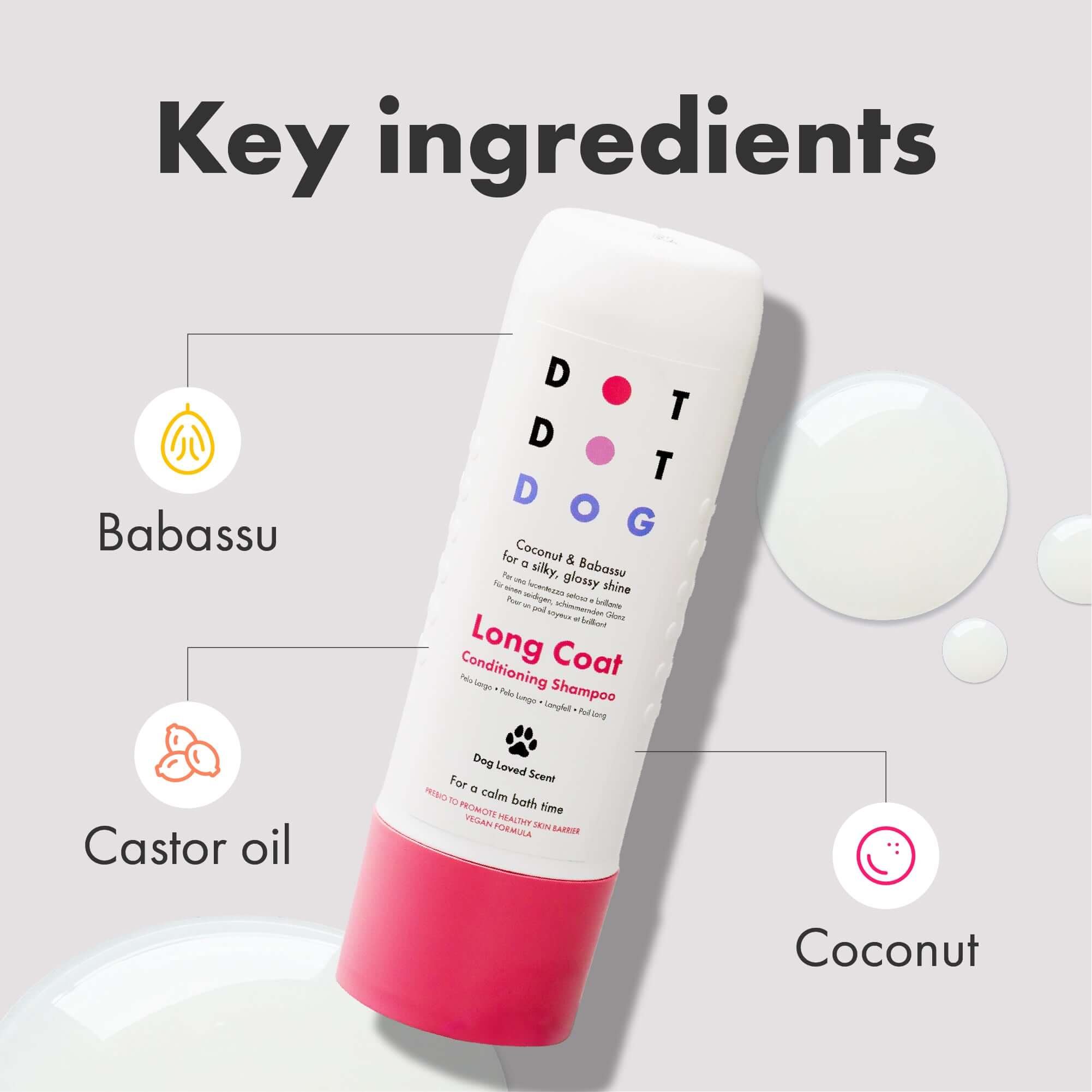 remove tangles with DotDotPet's long coat shampoo